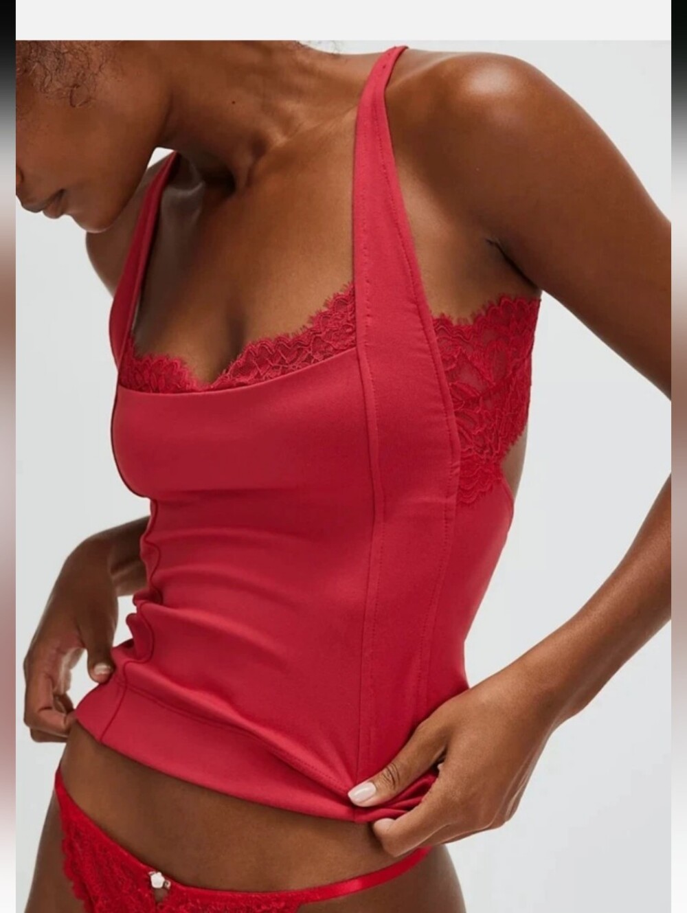 NWT FREE PEOPLE INTIMATELY LOOKING GOOD CAMI Size M RED